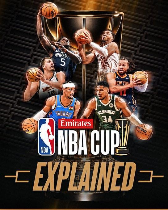 25-26赛季NBA杯赛程：10月31日开打，12月16日举行总决赛